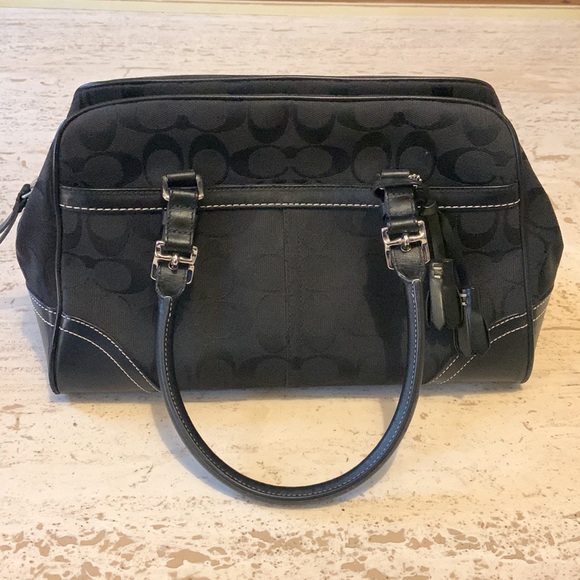 8K05 Hampton Signature Purse black canvas satchel - Picture 3 of 7